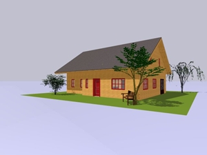 3D-Modell von Blockhaus Jannek