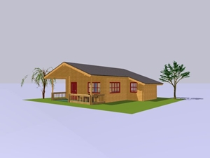 3D-Modell von Blockhaus Liisa