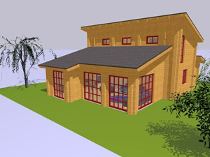 3D-Modell von Blockhaus Priit