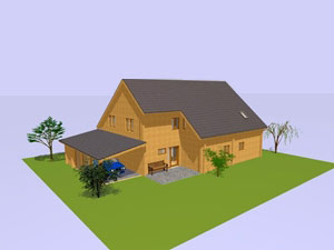 3D-Modell von Blockhaus Russel